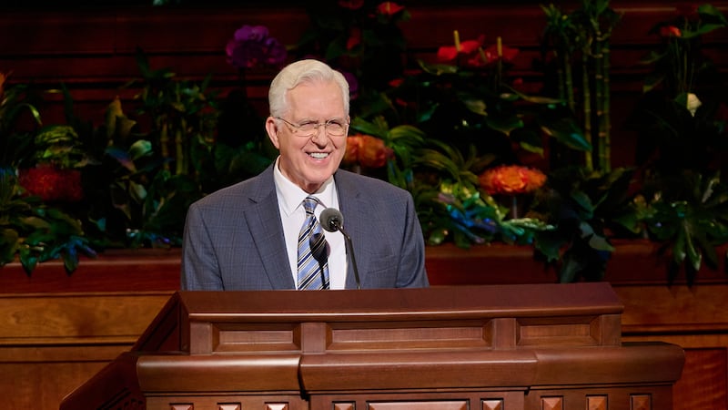 Elder D. Todd Christofferson of the Quorum of the Twelve Apostles speaks during the Sunday afternoon session of the 194th Annual General Conference of The Church of Jesus Christ of Latter-day Saints on April 7, 2024.