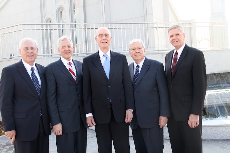 General Authorities at the Buenos Aires Argentina Temple rededication in 2012.