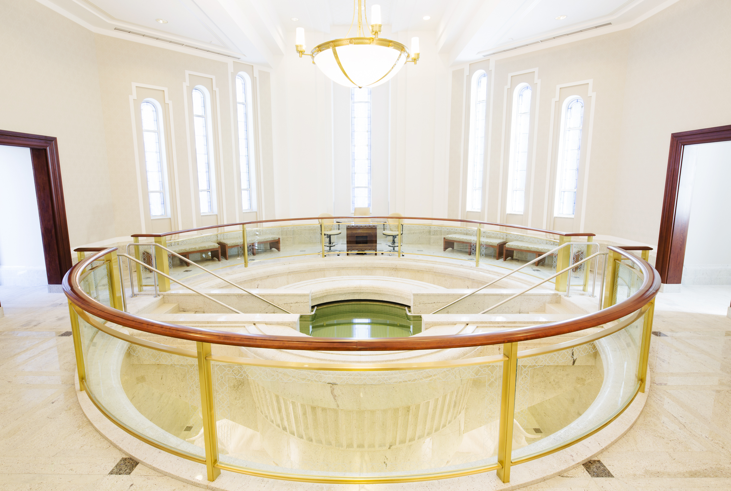 A white room inside the Buenos Aires Argentina Temple.