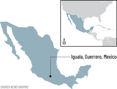 Map showing the location of Iguala, Guerrero, Mexico, where new General Authority Seventy Elder Sandino Roman was born.