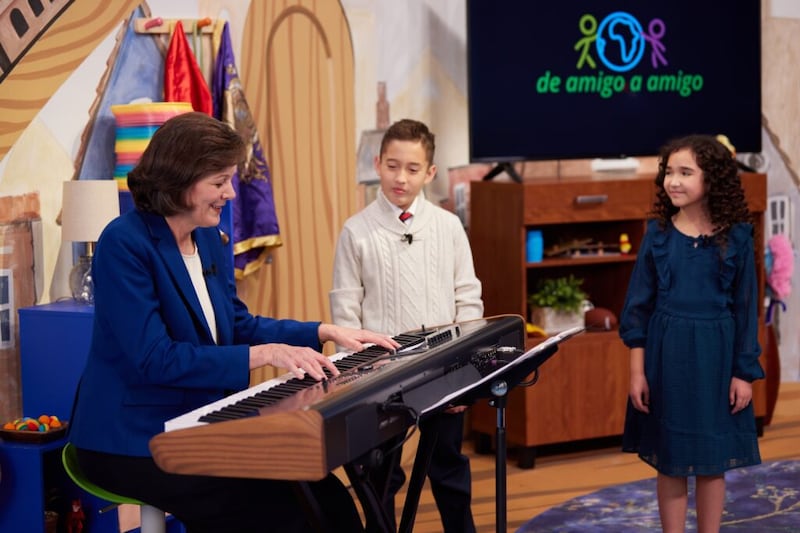 Primary General President Susan H. Porter plays the piano.