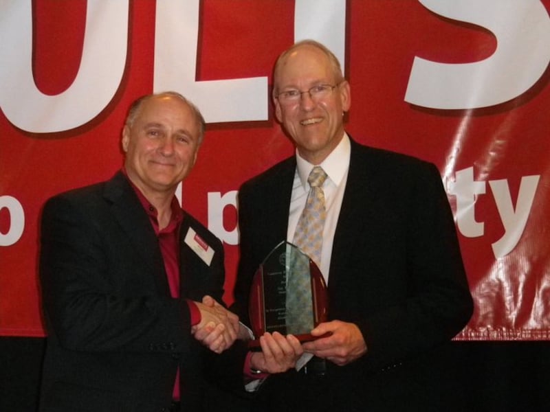 Deseret News opinion editor Jay Evensen receives the Cameron Duncan Media Award in Washington, D.C.