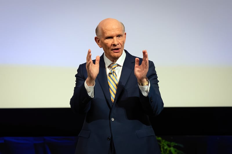 Elder Dale G. Renlund of the Quorum of the Twelve Apostles offers the keynote address for the first Religious Educators Conference held at the Joseph Smith Building on the Brigham Young University Campus in Provo, Utah, on Tuesday June 18, 2024.