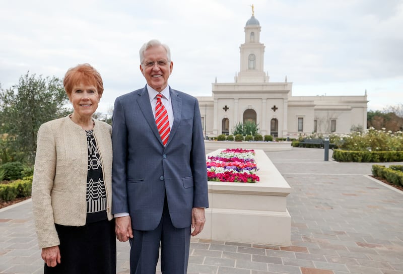 Sister Kathy Christofferson and Elder Todd Christofferson pose for a portrait.