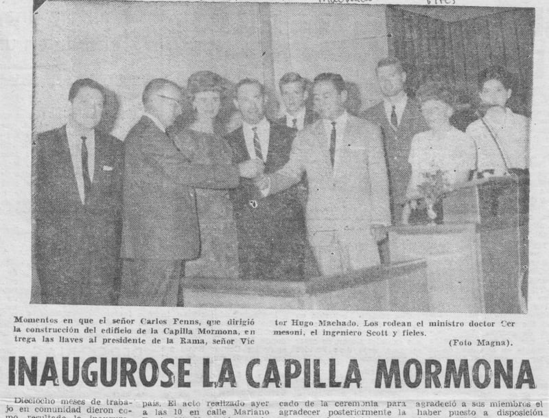 A ceremony for a new Latter-day Saint chapel in 1966.