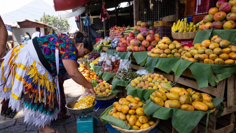 A fruit stand in Antigua, Guatemala.