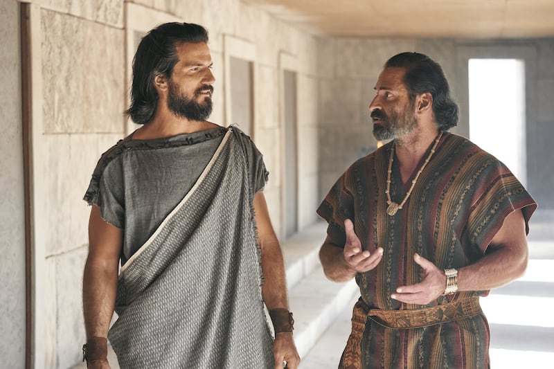 Alma the Younger, left,  speaks with Amulek as they walk together in this picture from the Book of Mormon Videos.